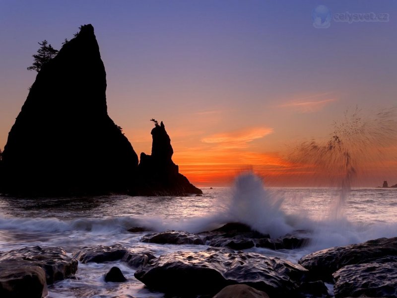 Foto: Rialto Beach At Sunset, Olympic National Park, Washington